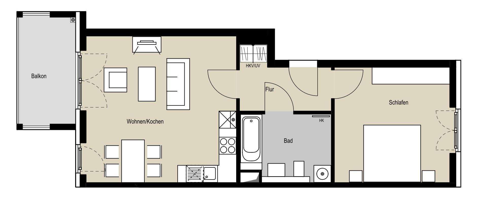 Wohnen im Gallusviertel: Charmante 2-Zimmer-Wohnung mit moderner EBK & Balkon - Foto 1